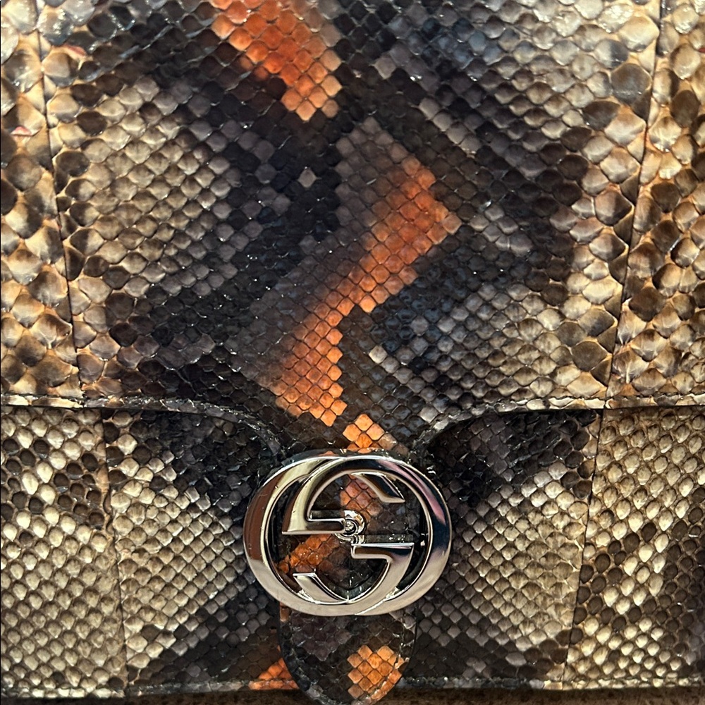 Gucci Python Pattern Shoulder Bag - Black, Brown,… - image 7